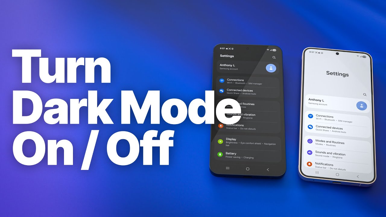 How to Turn Dark Mode On or Off on Android (Samsung Galaxy) - YouTube