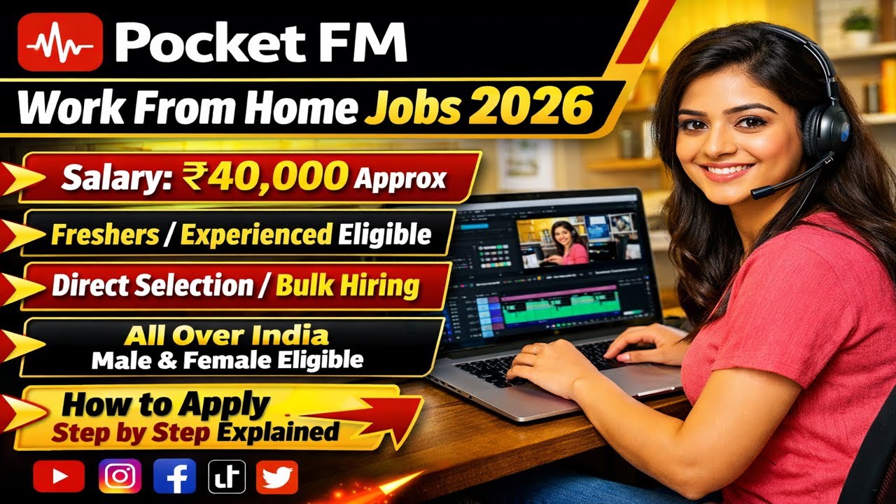 Pocket FM Work From Home Jobs 2026 🔥 Salary ₹40,000 Approx | Freshers & Experienced Apply Now Tamil