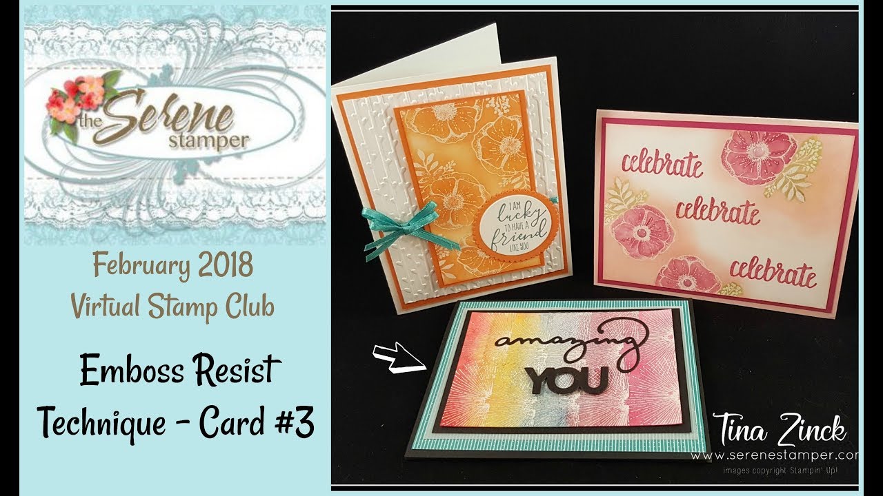 Emboss Resist Technique - Card #3 - YouTube