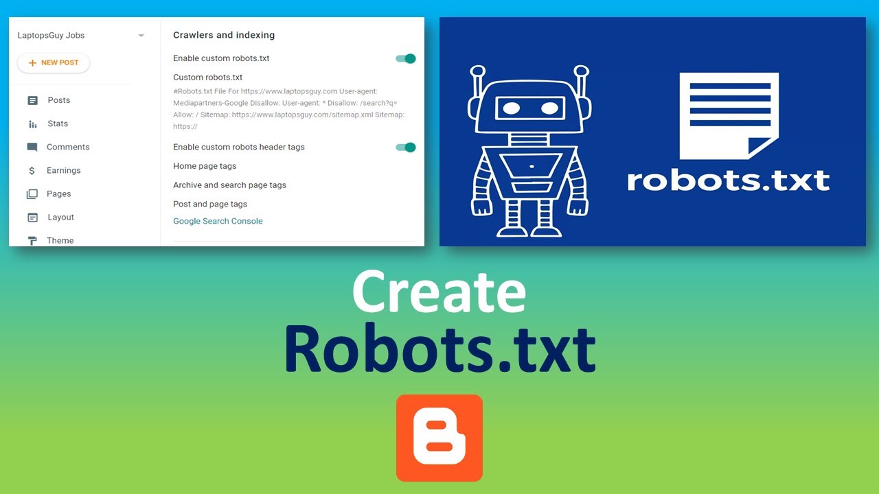 How to Enable, or Create Custom robots txt for Blogger 2023 - YouTube