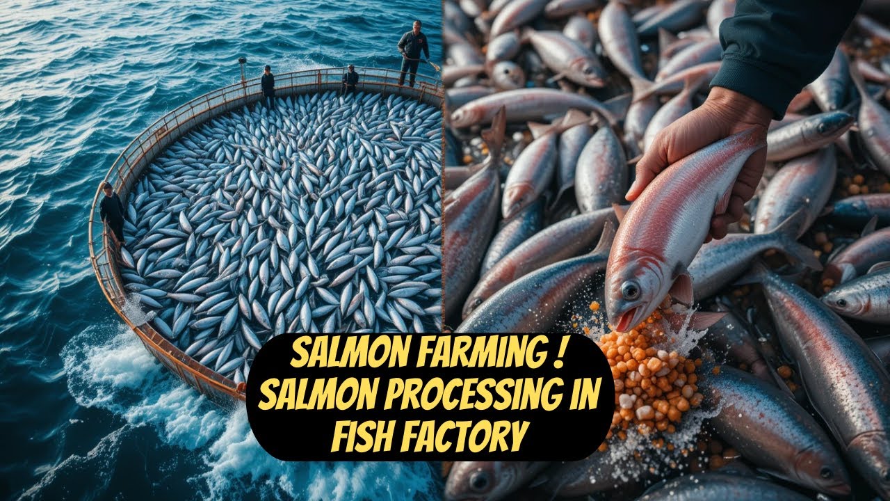 SALMON Farming | Farming And Harvesting Of Salmon | Salmon Processing in Fish Factory