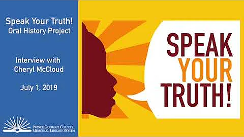 Interview with Cheryl McCloud  PGCMLS Speak Your T...