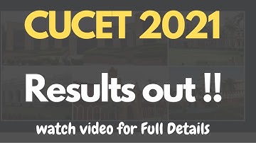 CUCET  RESULTS OUT ||  CUCET || 2021 || NTA ||