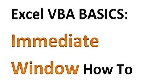 Dasar-Dasar Excel VBA #6 - Bersenang-senang dengan Jendela Langsung