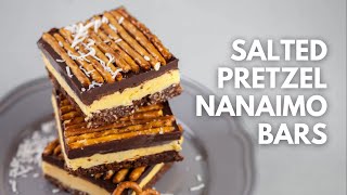 Delicious Salted Pretzel Nanaimo Bars