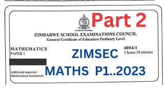 ZIMSEC :2023 O LEVEL MATHEMATICS P1(Q14-16)