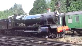 Severn Valley Railway: The GWR Manor Class No.7802 'Bradley Manor' was departs at Bridgenorth.