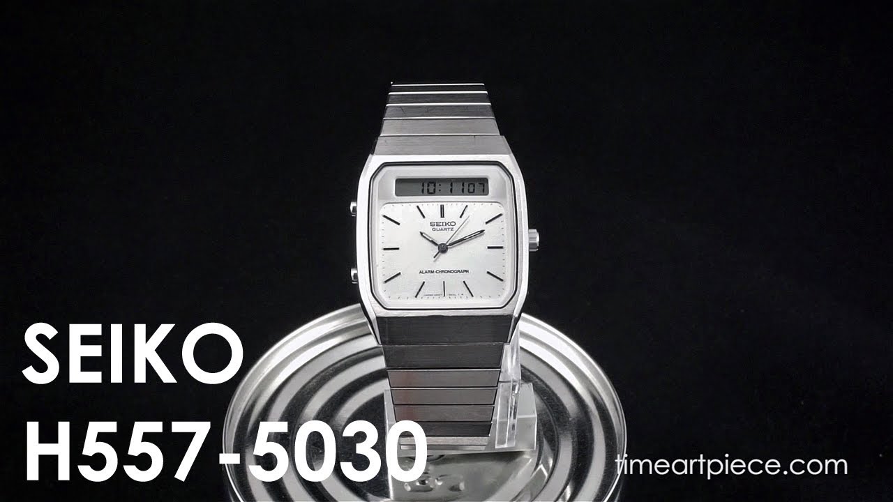Seiko H557-5030 Vintage Analog/Digital Chronograph Alarm Quartz Watch White  - YouTube