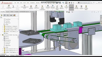Hướng dẫn mô phỏng cơ cấu cấp phôi băng tải bàn xoay trên Solidworks-09