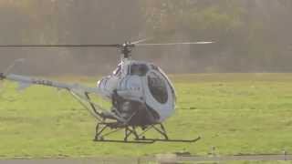 Schweizer 269C Helicopter GDCBL lands 20nov15 Cambridge UK 211p