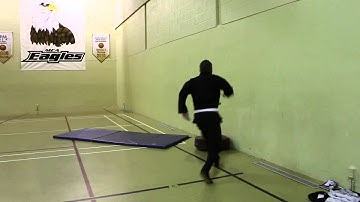 Bujinkan Ninjutsu, 8th Kyu, part 2 - jump onto a wall surface then front roll