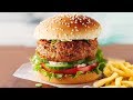 Crispy Chicken Burger Recipe || How To Make Chicken Burger At Home || Live Food