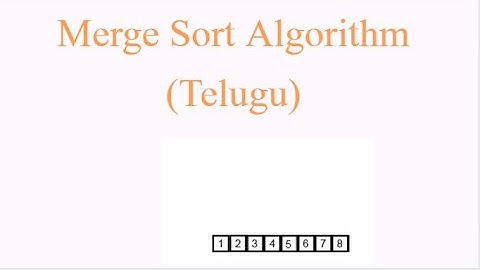 Merge Sort Algorithm in Telugu