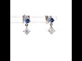 Montana Yogo Sapphire & Diamond Stud Drop Earrings 14K White Gold