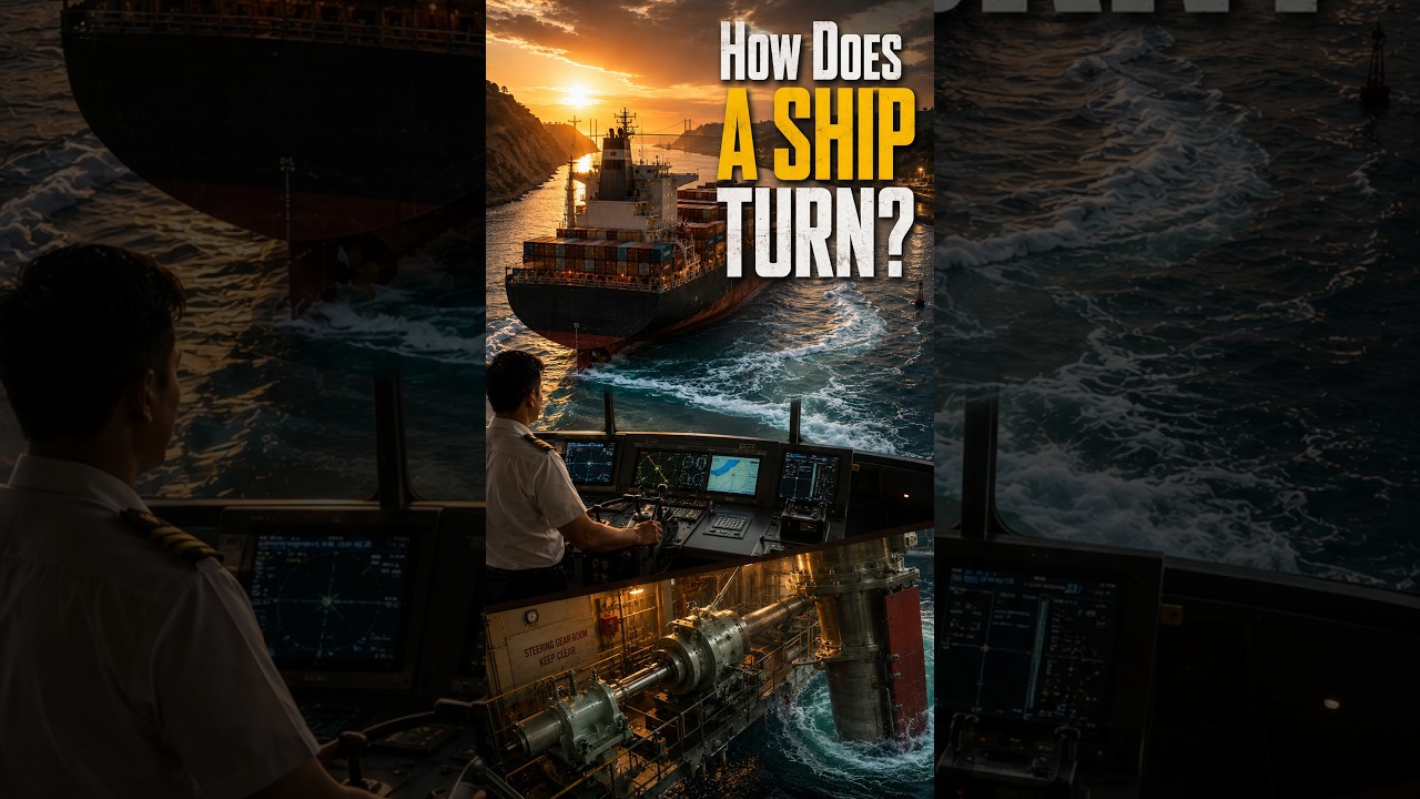 ⁣This Is How Giant Ships Turn in the Middle of the Ocean | Ship Steering system | Cargo Ship Facts
