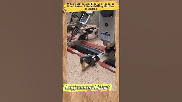 Woodworking Machinery: Triangular Wood Cutter & Hole Drilling Machine in Action  #EngineeredEffort