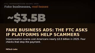 The FTC Asks If Ad Platforms Help Impersonation Scammers: Nearly $3.5 Billion Lost in 2025