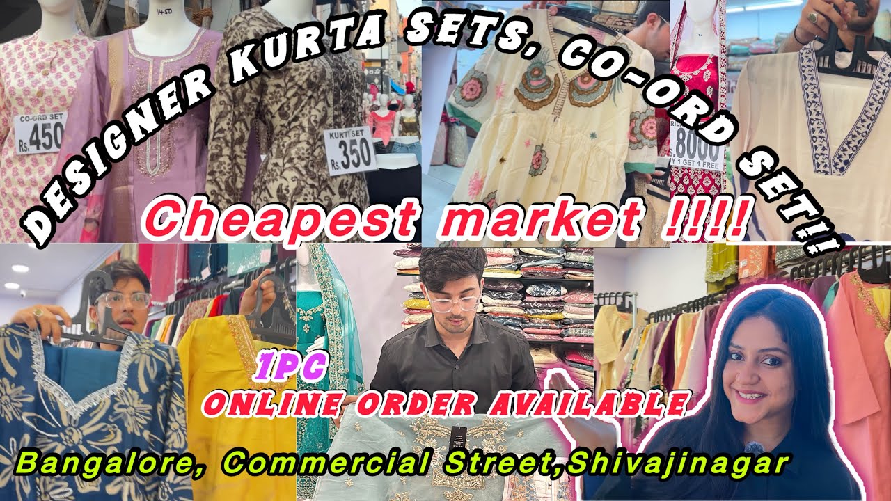 Cheap & Best Shop of COMMERCIAL STREET, BANGALORE🌎😳| DESIGNER KURTA SETS 😍| 2025