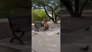 Emotional reunion between man and his dog at the park #shelterdog #bulldog #dogrescue