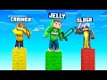 Yellow vs green vs red tower challenge in minecraft
