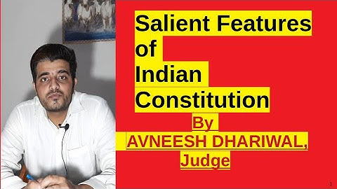 Salient Features of Indian Constitution by AVNEESH DHARIWAL (Qualified DJS and UPJS)