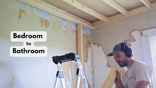 How to Turn a Bedroom into a Bathroom - 100 year old house