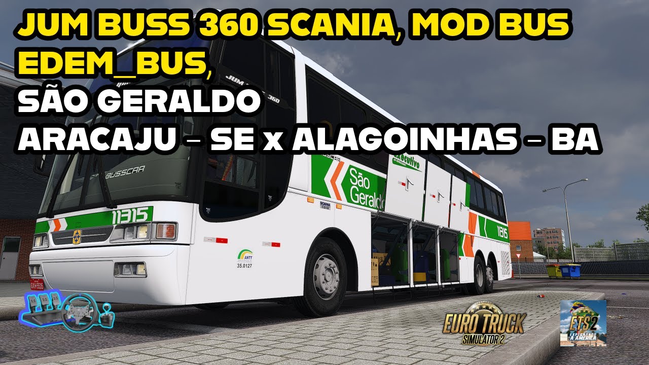 JUM BUSS SCANIA 360, SÃO GERALDO, MOD BUS EDEM_BUS, MAPA EAA TRAJETO ARACAJU - SE x ALAGOINHAS -BA