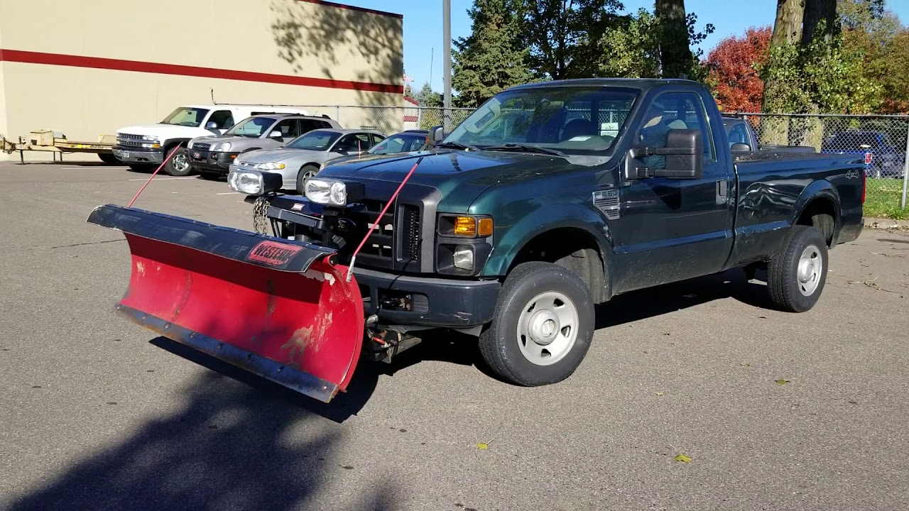 2008 Ford F250 Super Duty With 7'6" Western Plow on Ultra Mount Frame YouTube