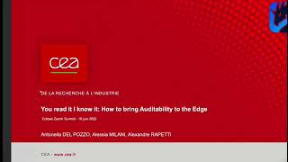 You read it I know it: How to bring Auditability to the Edge
