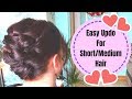 Easy updo for short to medium length hair - how to hairstyle