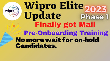 Wipro Survey mail | Phase 1 | September 2023 | Pre - Onboarding Training acceptance.