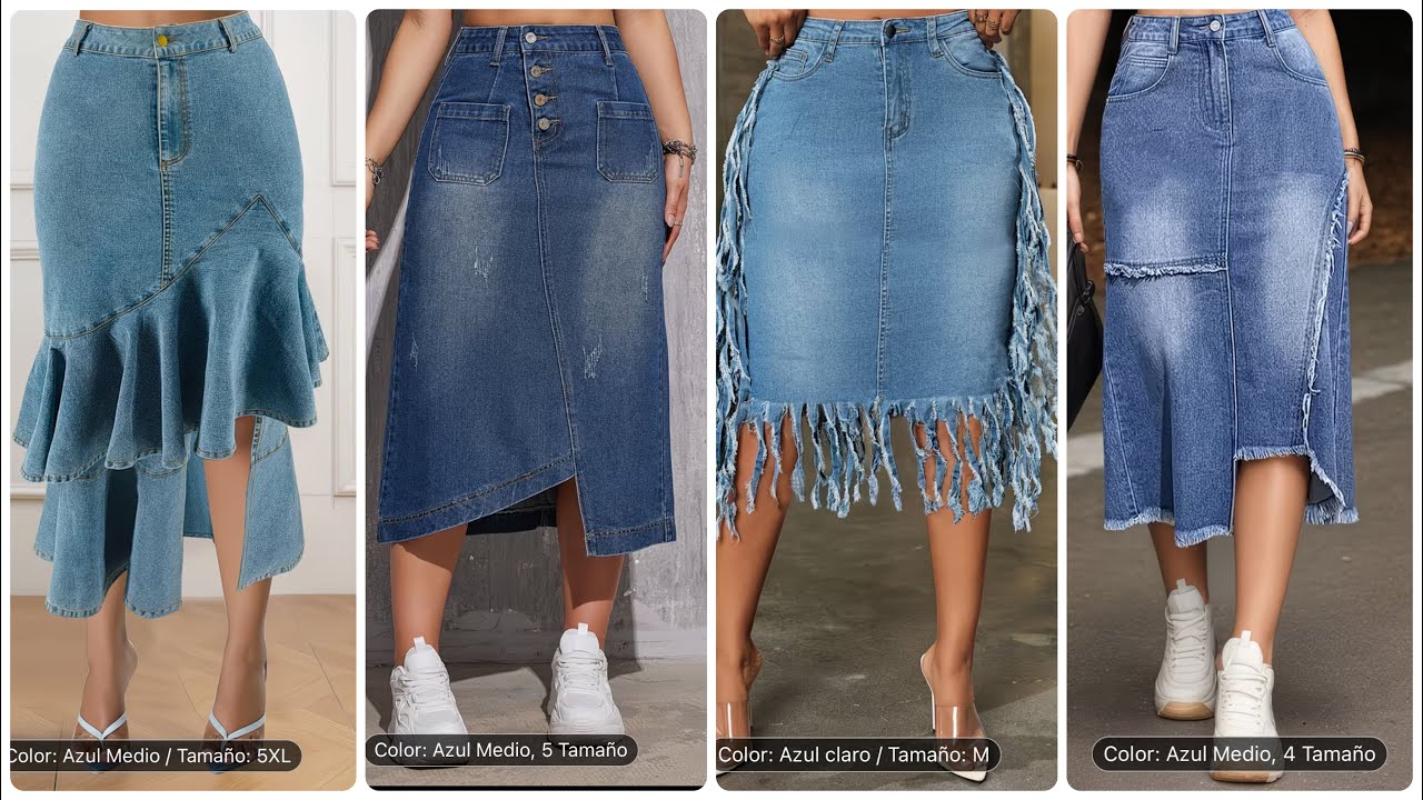 Espectaculares Ideas de FALDAS de MEZCLILLA // varias tallas!! Moda 2026