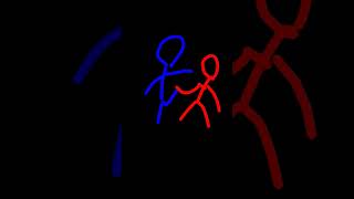 his blue leg was broken because of the red