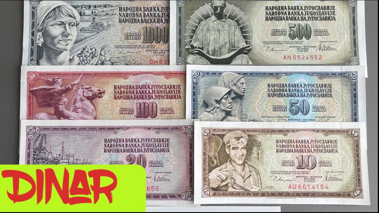 Yugoslavian Dinar Yugoslav Money Series Jugoslavenski Novac 