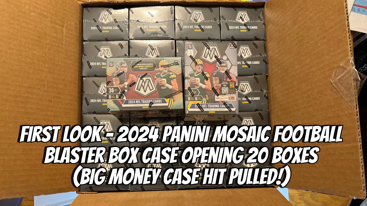 First Look 2024 Panini Mosaic Football Blaster Box Case Opening 20 Boxes (Big Money Case Hit Pull!)