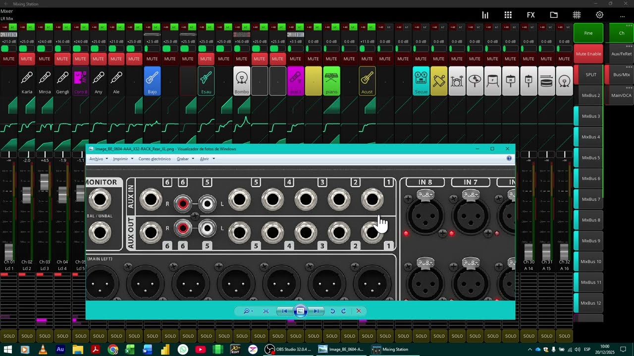 CONSOLA DIGITAL X32 RACK BEHRINGER CON MIXING STATION Pte 2 ROUTING, ENVÍOS, INSERCIONES