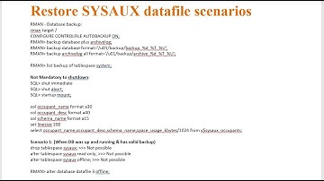 RMAN Recovery Scenario - SYSAUX datafile corrupted or lost - What to do?