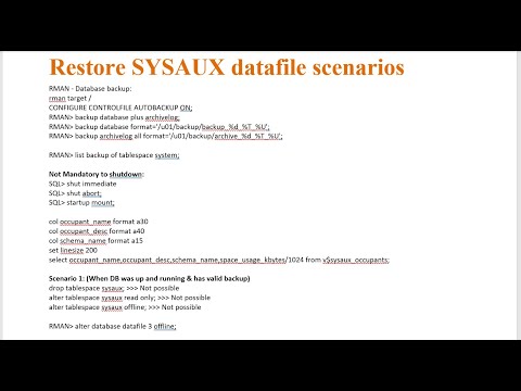 RMAN Recovery Scenario