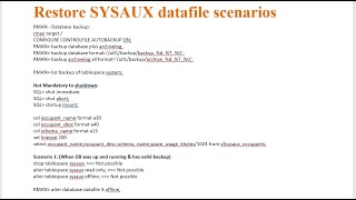 rman recovery scenario - sysaux datafile corrupted or lost - what to do?