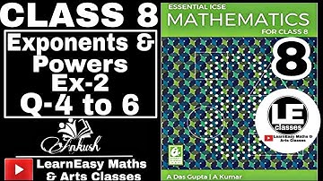 Exponents and powers class 8 Ex-2 ICSE maths | Essential ICSE Mathematics for class 8 | A das Gupta