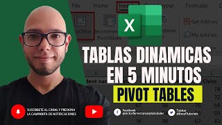 Tablas dinamicas en Excel  5 minutos  PIVOT TABLE ¿Cómo usar TABLAS DINAMICAS en EXCEL? #excelfacil