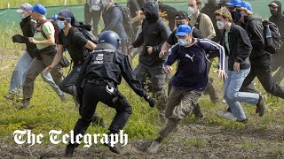 video: Watch: Left-wing activists overwhelm police to storm Tesla gigafactory