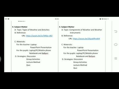 MULTIGRADE LESSON PLAN