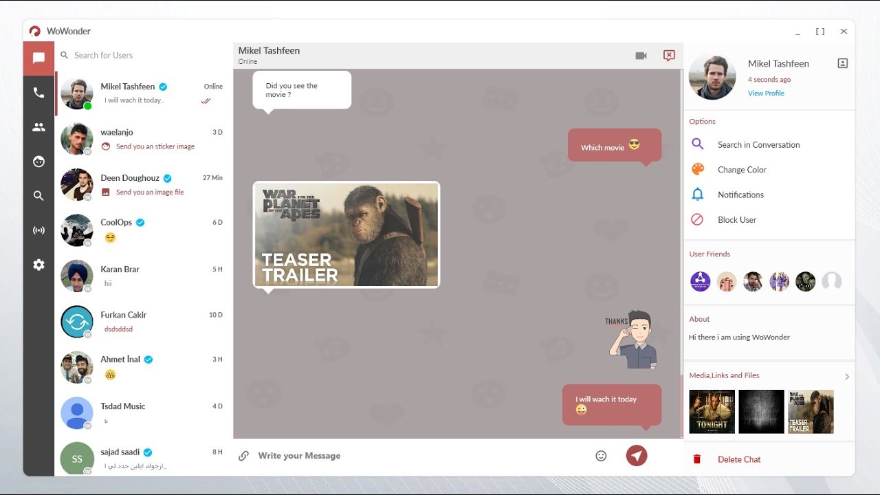 Demo: Wowonder Desktop Chat and Messenger Application Based on Wpf and C#