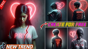 Instagram Trending Sad Broken Heart Ai Photo Editing | New Heart❤ Broken Image | Bing image creator