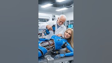 Ai Humanoid Robot Girl Repairing elder Man #shortsfeed #trending #shorts