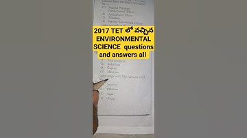 2017 TET ENVIRONMENTAL SCIENCE QUESTIONS AND ANSWERS #Tet2017tsenvironmentalscience #maasireducation