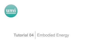 UMI Tutorial | Embodied Energy