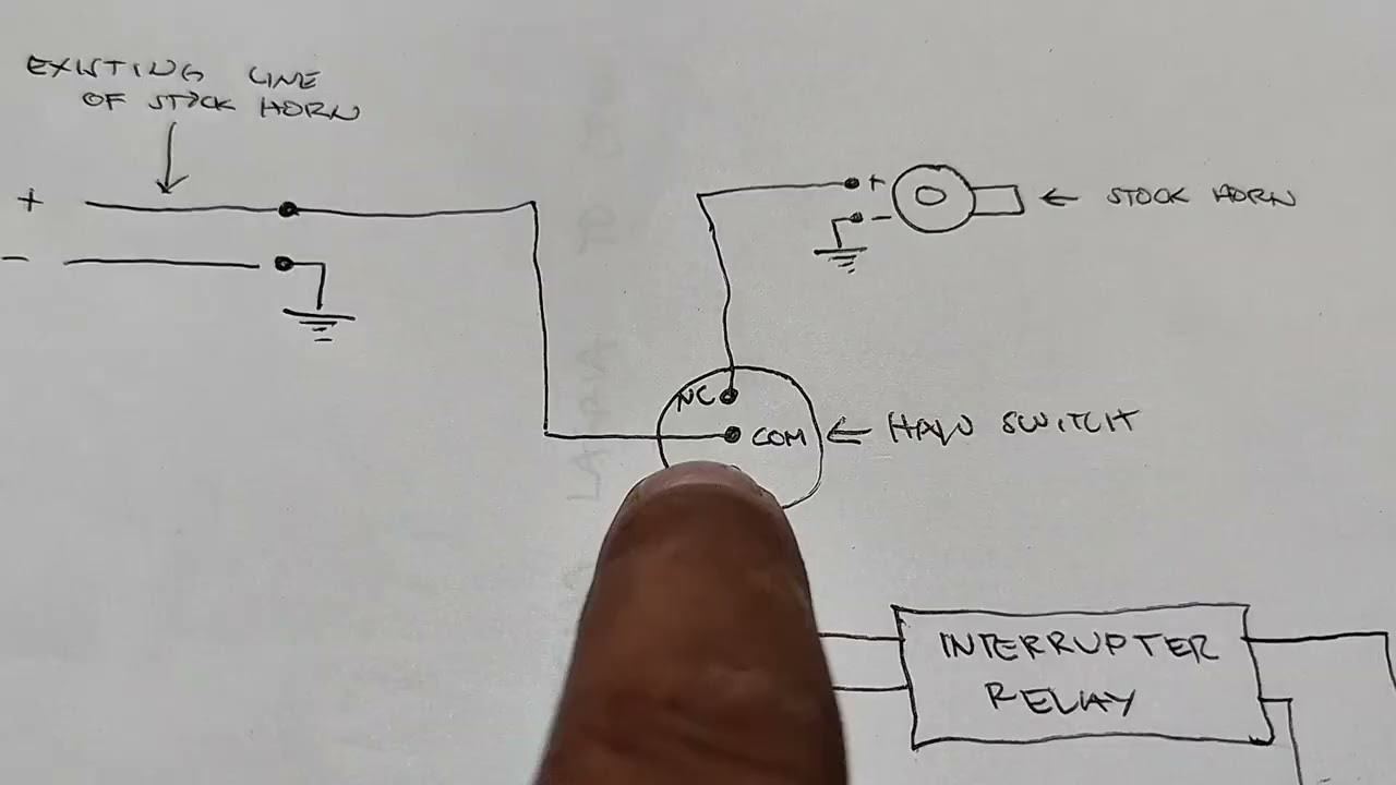 Wiring diagram Stock horn + Loud horn with rapid