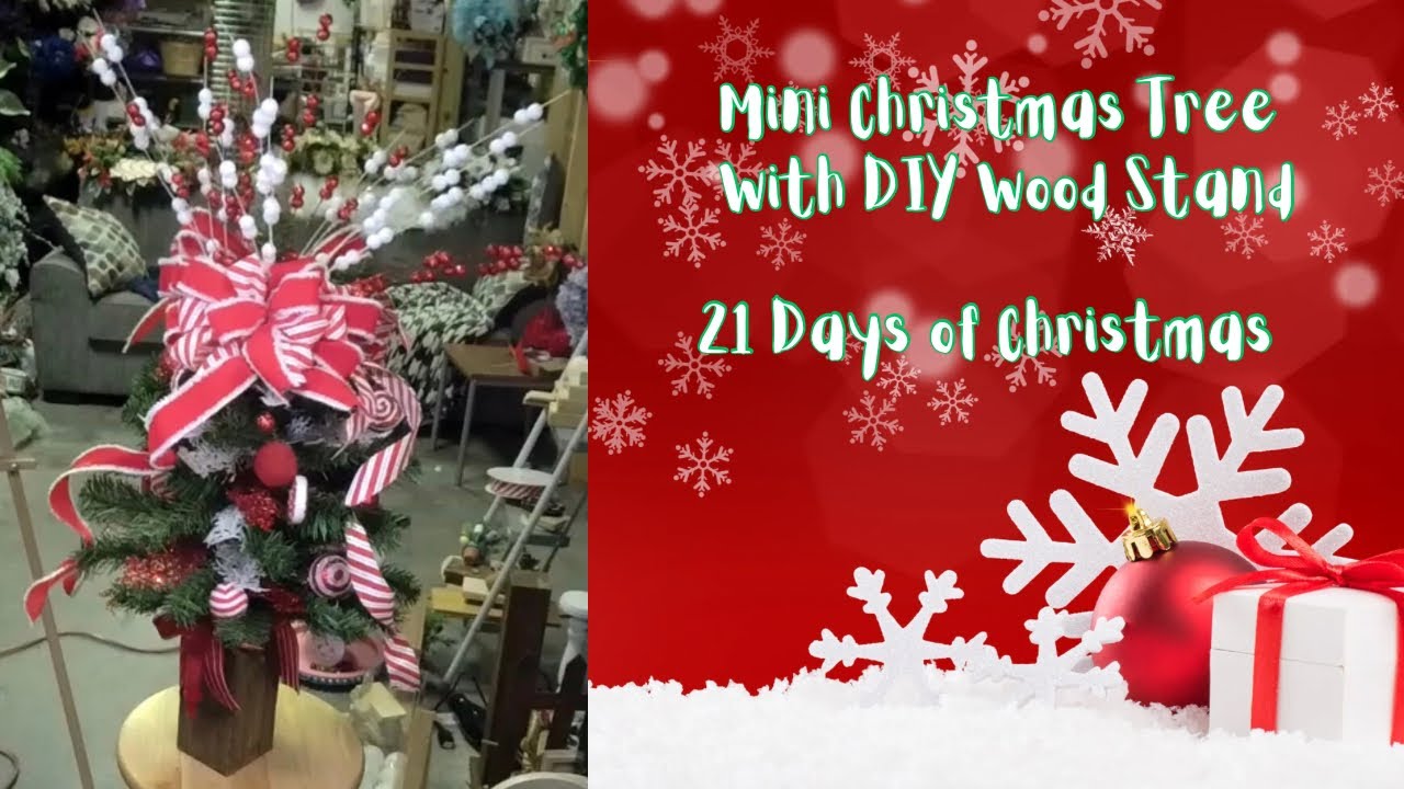 Mini Christmas Tree With DIY Wood Stand |21 Days of Christmas |Crafting with Hard Working Mom